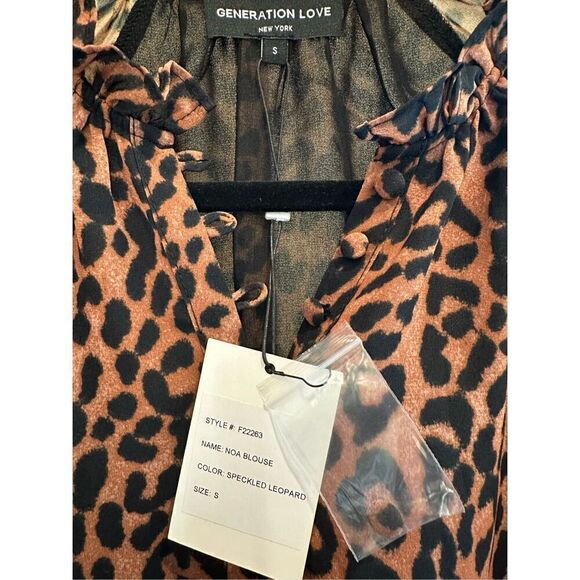 Generation Love Noa Blouse in Speckled Leopard Size S - Picture 4 of 6